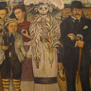 Detail of Diego Rivera's mural, Sueño de una Tarde Dominical en la Alameda Central.