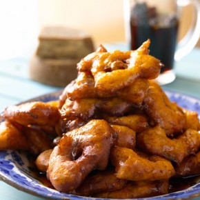 Peruvian Sweet Potato and Pumpkin Fritters with Spiced Syrup (Picarones con Miel de Especias)