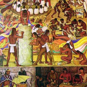Unidad Panamericana Panel 1 (Pan American Unity Panel 1) By Diego Rivera. City College of San Francisco, California. 1940